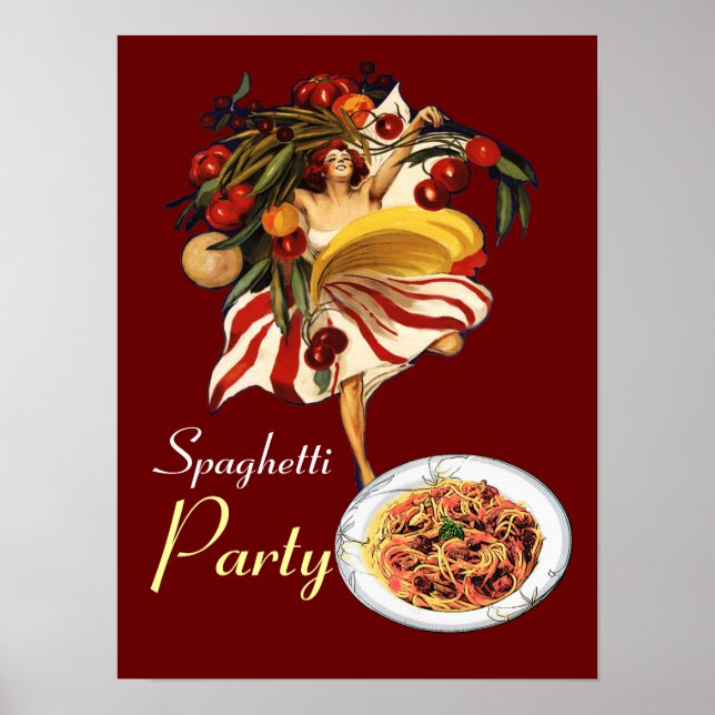 SPAGHETTI PARTY DANCE, ITALIENSKA KITCHEN OCH TOMA POSTER (Framsidan)