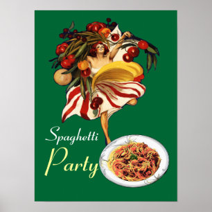 SPAGHETTI PARTY DANCE, ITALIENSKA KITCHEN OCH TOMA POSTER