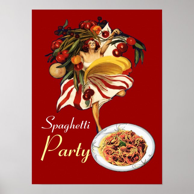 SPAGHETTI PARTY DANCE, ITALIENSKA KITCHEN OCH TOMA POSTER (Framsidan)