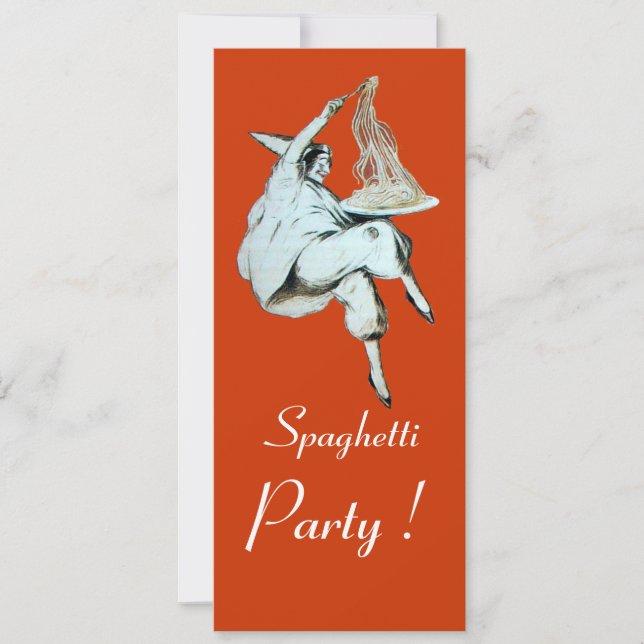 SPAGHETTI PARTY, ITALIAN KITCHEN-middag, brunch Inbjudningar (Framsida)