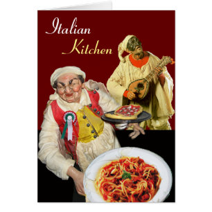 SPAGHETTI PARTY,Italian Kitchen Restaurant Chef Hälsningskort