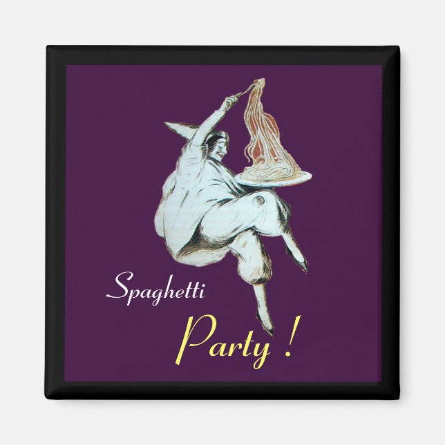 SPAGHETTI PARTY ITALIAN KITCHEN, RESTAURANT lila Magnet (Framsidan)