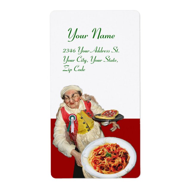 SPAGHETTI PARTY ITALIAN RESTAURANT CHEF Red White Fraktsedel (Framsidan)