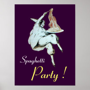 SPAGHETTI PARTY, ITALIENSKA KITCHEN, lila Poster