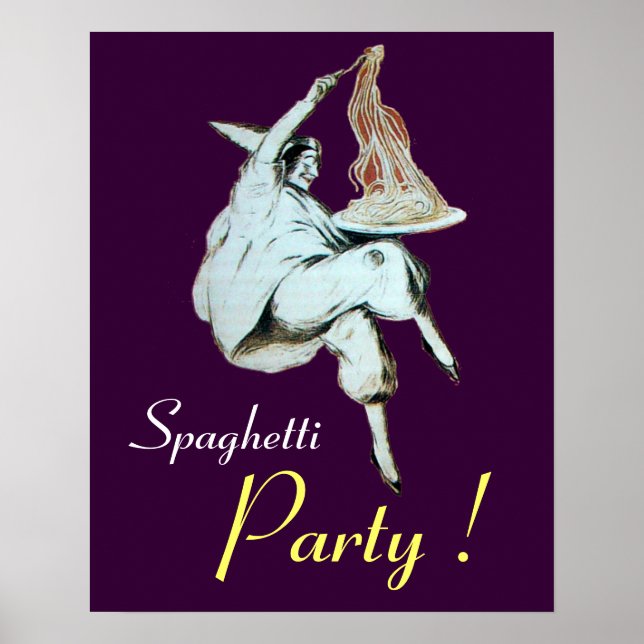 SPAGHETTI PARTY, ITALIENSKA KITCHEN, lila Poster (Framsidan)