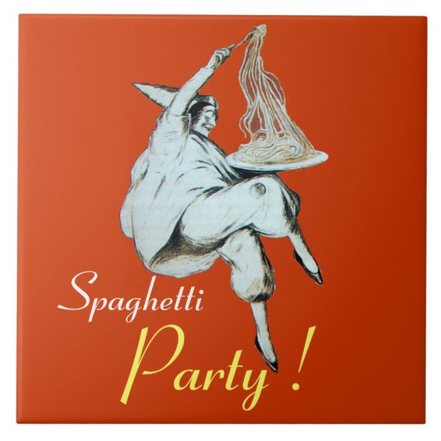 SPAGHETTI PARTY, ITALIENSKA KITCHEN, orange Kakelplatta (Framsidan)