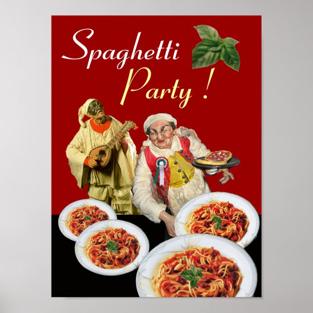 SPAGHETTI PARTY,Italienskt köks- och köksverk,Chef Poster (Framsidan)