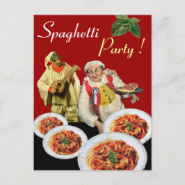 SPAGHETTI PARTY,Italienskt köksverk Recipe Red Vykort