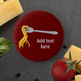 Spaghetti Pasta-grafik på gaffel - anpassningsbar Knapp