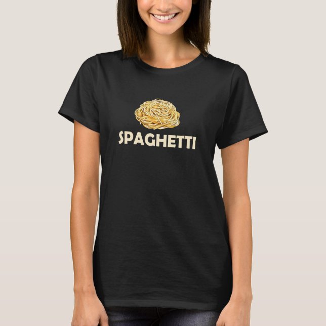 Spaghetti Pasta Italiensk Mat Nudel T Shirt (Framsida)