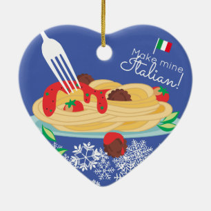 Spaghetti pasta julprydnad julgransprydnad keramik