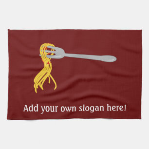 Spaghetti Pasta på Fork Design Kökshandduk