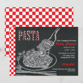 Spaghetti Pasta Rustik Krita Evenemang Middagspart Inbjudningar