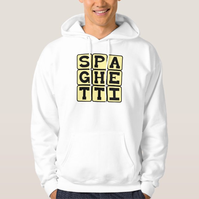 Spaghetti, Pastakompis med köttbulle Sweatshirt Med Luva (Framsida)
