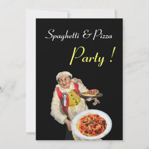 SPAGHETTI & PIZZA PARTY , RESTAURANT Black Red Inbjudningar