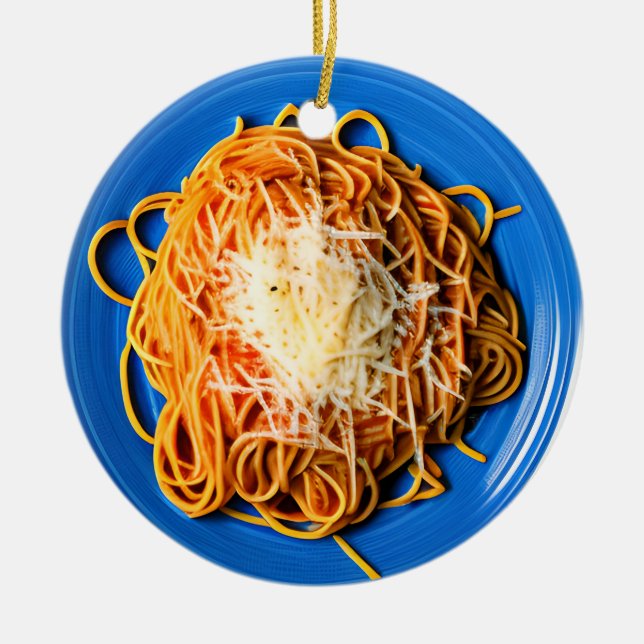 Spaghetti Pun jul Ceramic Ornament (Framsidan)