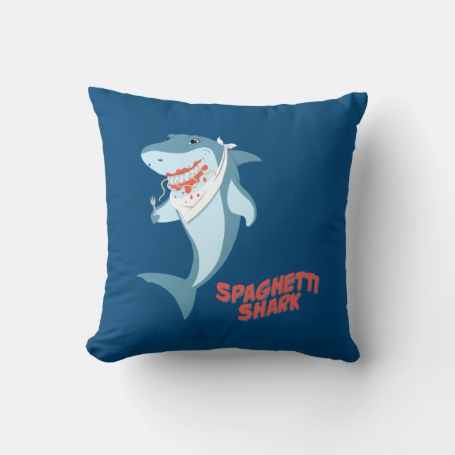 Spaghetti Shark Kudde (Framsida)