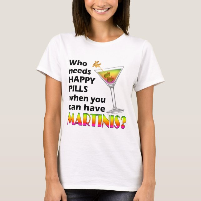 Spaghetti Tank Top T-shirt - Martinis vs. Happy Pi (Framsida)