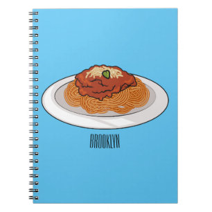 Spaghetti tecknad illustration anteckningsbok