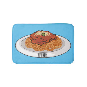 Spaghetti tecknad illustration badrumsmatta