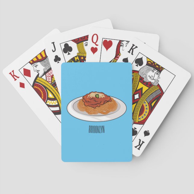 Spaghetti tecknad illustration casinokort (Baksidan)