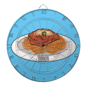 Spaghetti tecknad illustration darttavla