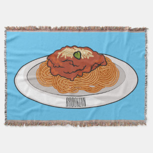 Spaghetti tecknad illustration filt