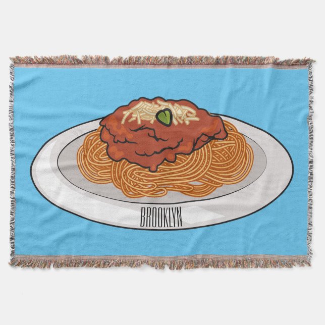Spaghetti tecknad illustration filt (Framsidan)