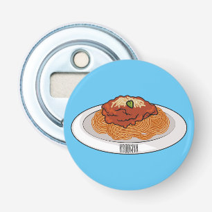 Spaghetti tecknad illustration flasköppnare