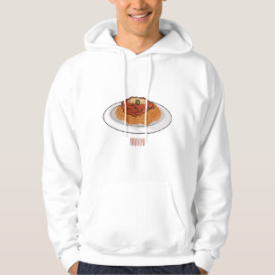 Spaghetti tecknad illustration hoodie