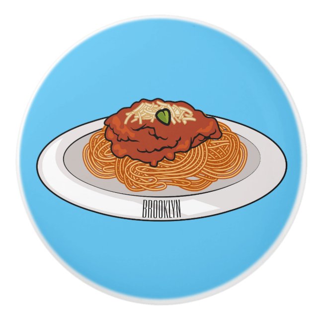 Spaghetti tecknad illustration knopp (Framsidan)