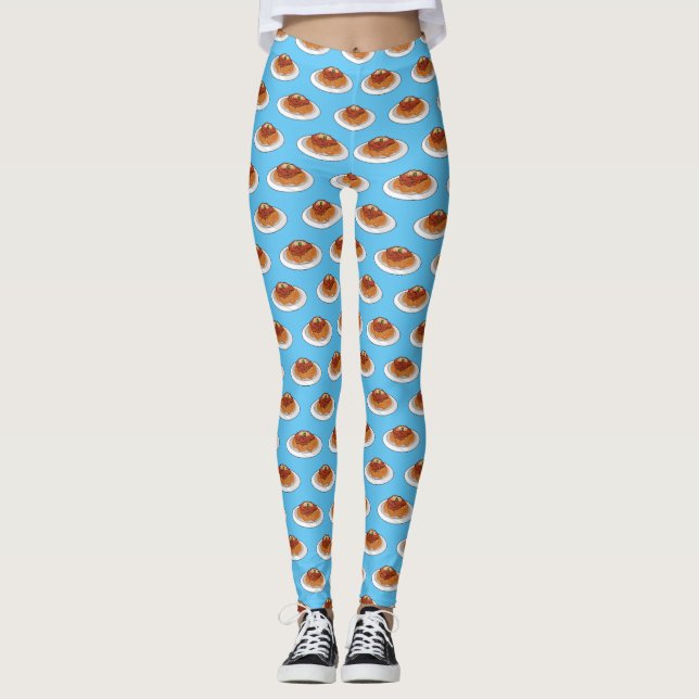 Spaghetti tecknad illustration leggings (Framsida)