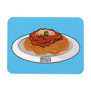 Spaghetti tecknad illustration magnet