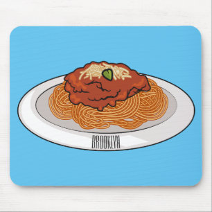 Spaghetti tecknad illustration musmatta