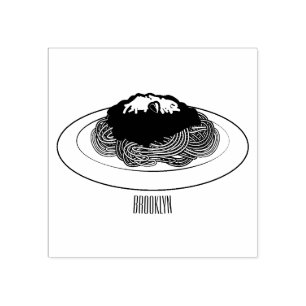 Spaghetti tecknad illustration stämpel