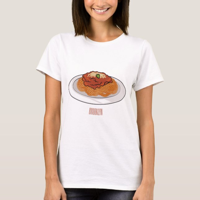 Spaghetti tecknad illustration t shirt (Framsida)