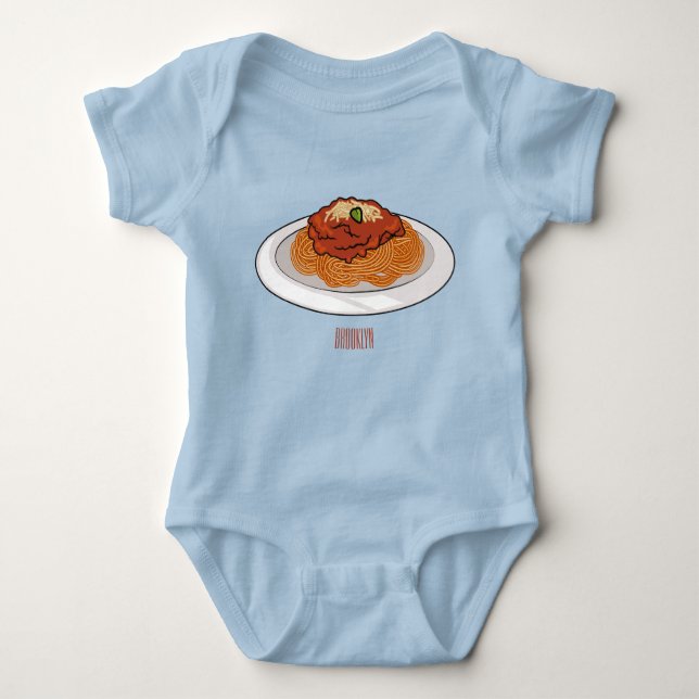 Spaghetti tecknad illustration t shirt (Framsida)