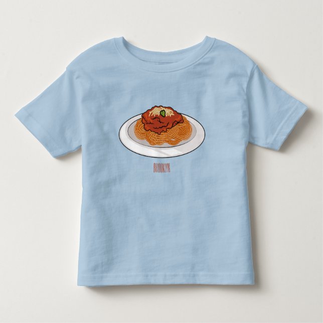 Spaghetti tecknad illustration t shirt (Framsida)