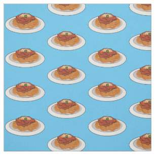 Spaghetti tecknad illustration tyg