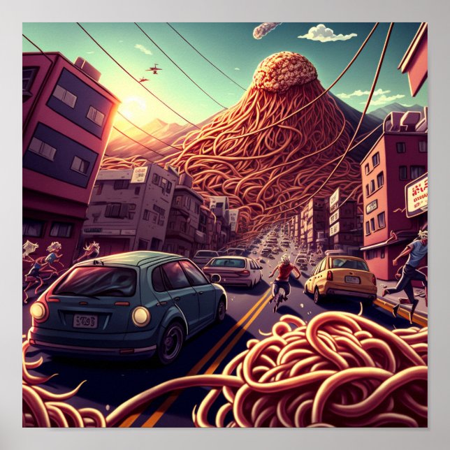 Spaghetti Volcano Poster (Framsidan)
