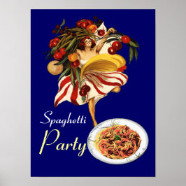 SPAGHETTIFÄST DANS, ITALIENSKT KÖK OCH TOMATER POSTER