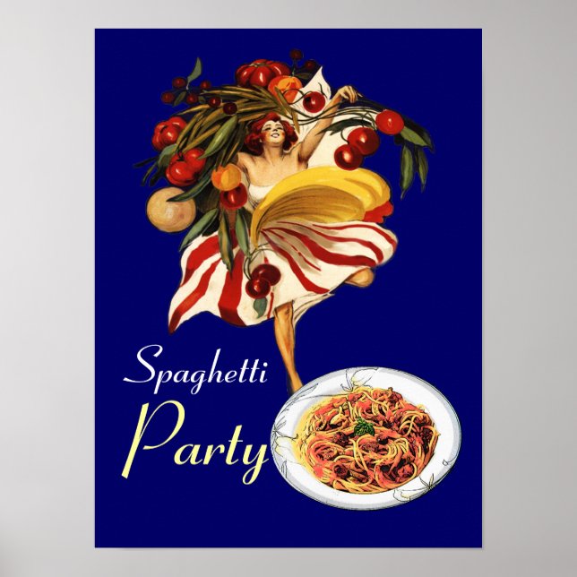 SPAGHETTIFÄST DANSA,ITALIENSK KÖK OCH TOMATER POSTER (Framsidan)