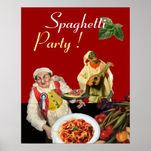 SPAGHETTIFEST,Italienskt kök,Kock,Pulcinella Poster
