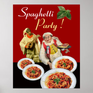 SPAGHETTIFEST,Italienskt kök,Kock,Pulcinella Poster