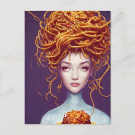 Spaghettihår Kvinna Vykort