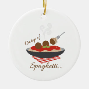 Spaghettis överkant julgransprydnad keramik
