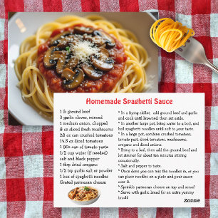 Spaghettisåsrecept Vykort