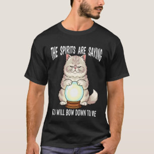 Spåhuskatten med kristallkulans båge ner t shirt