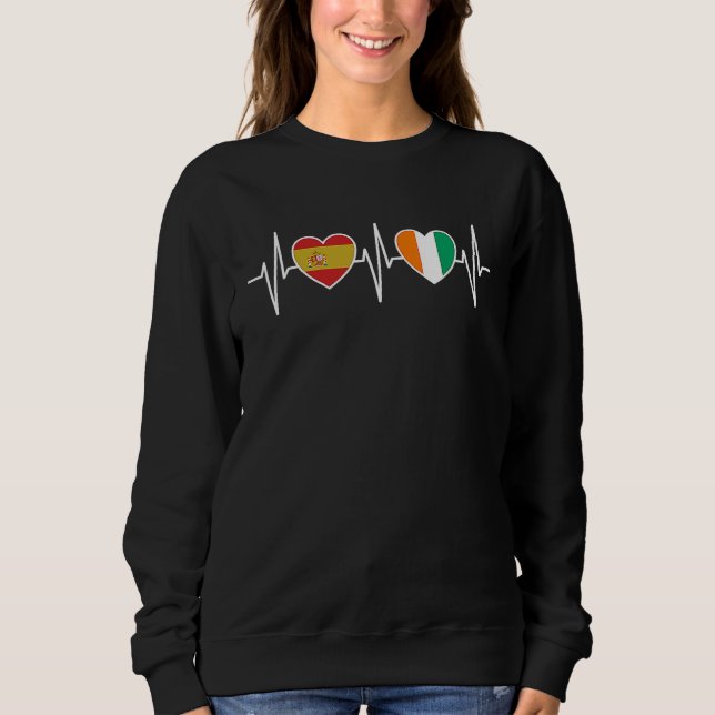 Spain And Ivory Coast Ivorian Flag Flags T Shirt (Framsida)