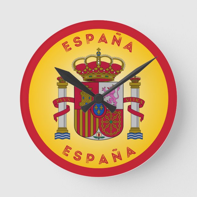 Spain Coat of Arms Circle Shape  Rund Klocka (Framsida)